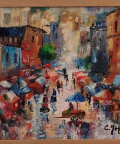 Lluvia en el mercadillo