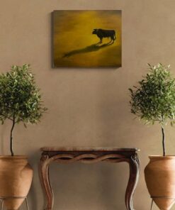 Alternative view of Cuadro de toro al óleo sobre lienzo – 55 × 46 cm
