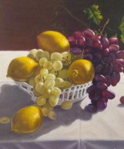 Bodegón de uvas y limones